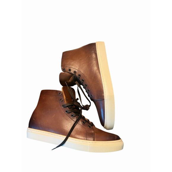 Thursday Boot Co Everyday Leather Brown Hightop Sneakers Distressed Casual Boot
